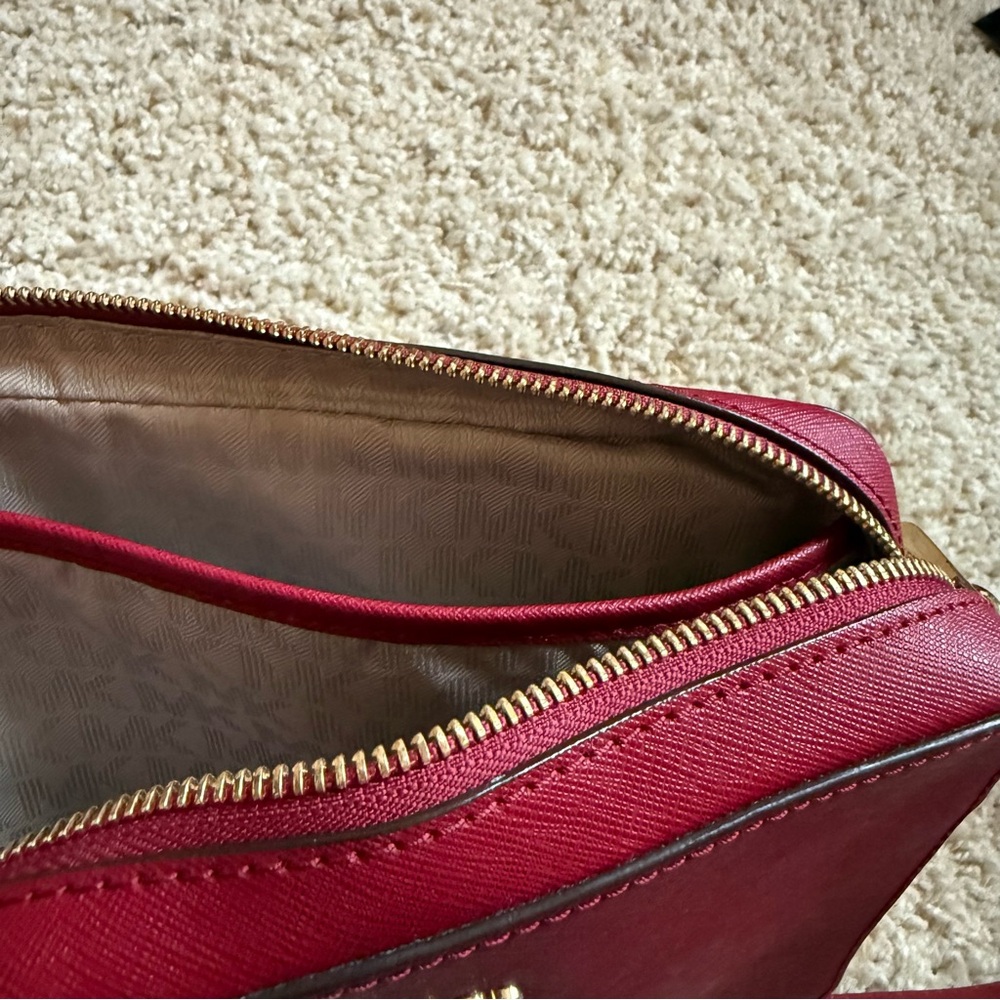 Michael Kors Red Leather Small Crossbody Bag - Picture 7 of 11